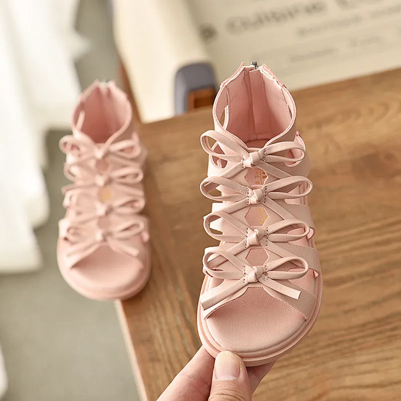Wholesale Girls Sandals Soft Leather Roman Shoes Sandals JDC-SD-MaiQ001