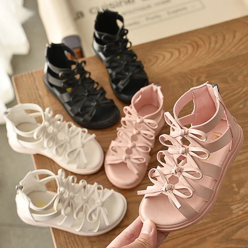Wholesale Girls Sandals Soft Leather Roman Shoes Sandals JDC-SD-MaiQ001