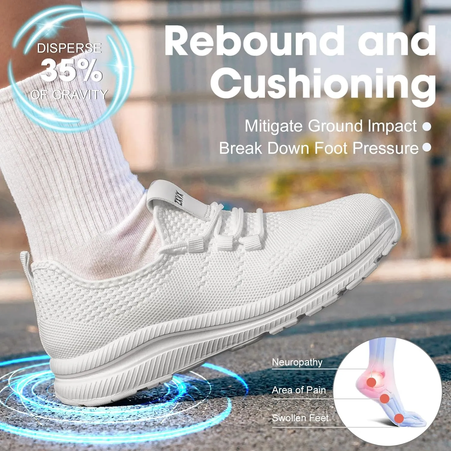 Wide Toe Box Shoes Women Non-Slip Wide Width Sneakers Ultra Light Extra Wide Road Running Shoes for Women Breathable Tennis Walking Gym Workout Trainer 5.5-11.5