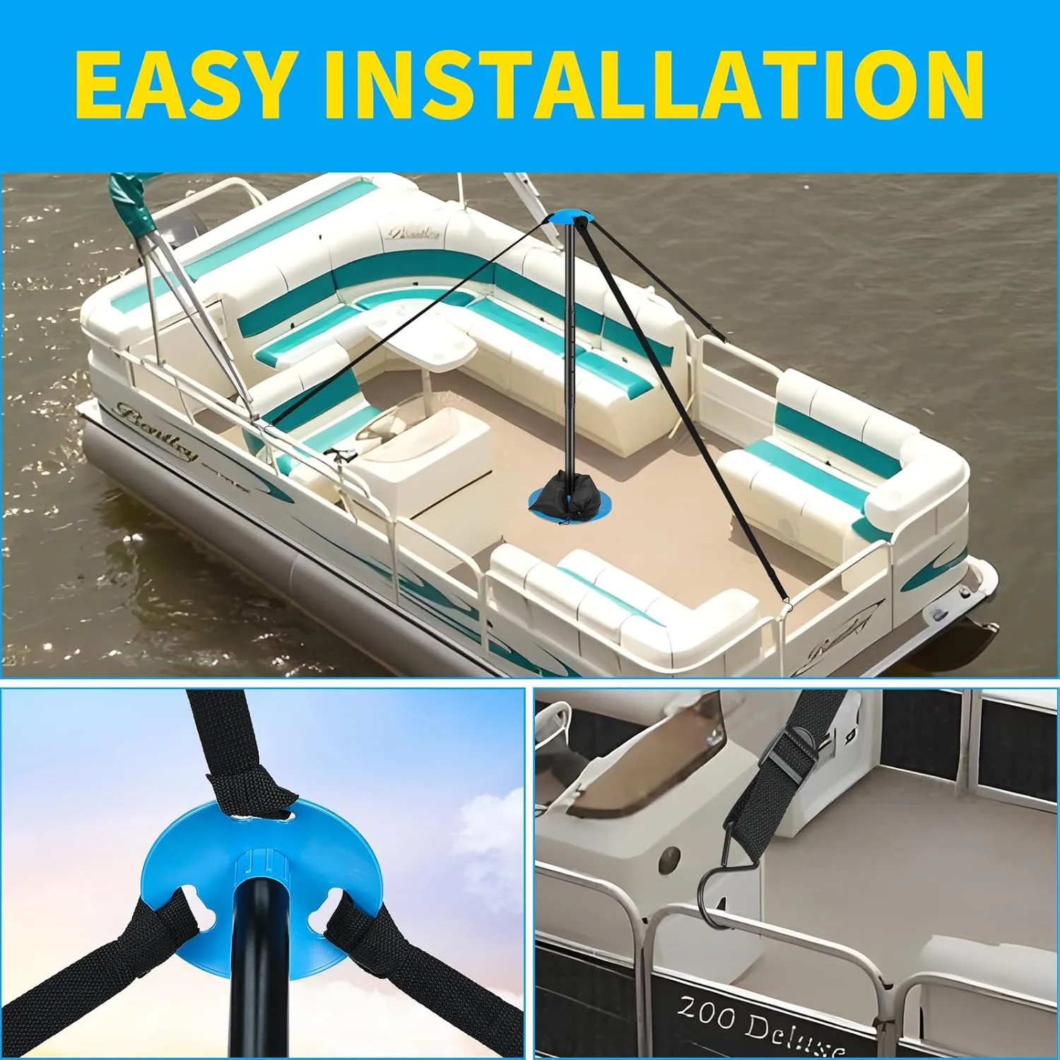 Windproof Boat Cover Support Pole System 2 Pcs with 7 Adjustable Height Telescoping Iron Furniture Cover Support Pole 20"-50" with Sandbag Storage Bag
