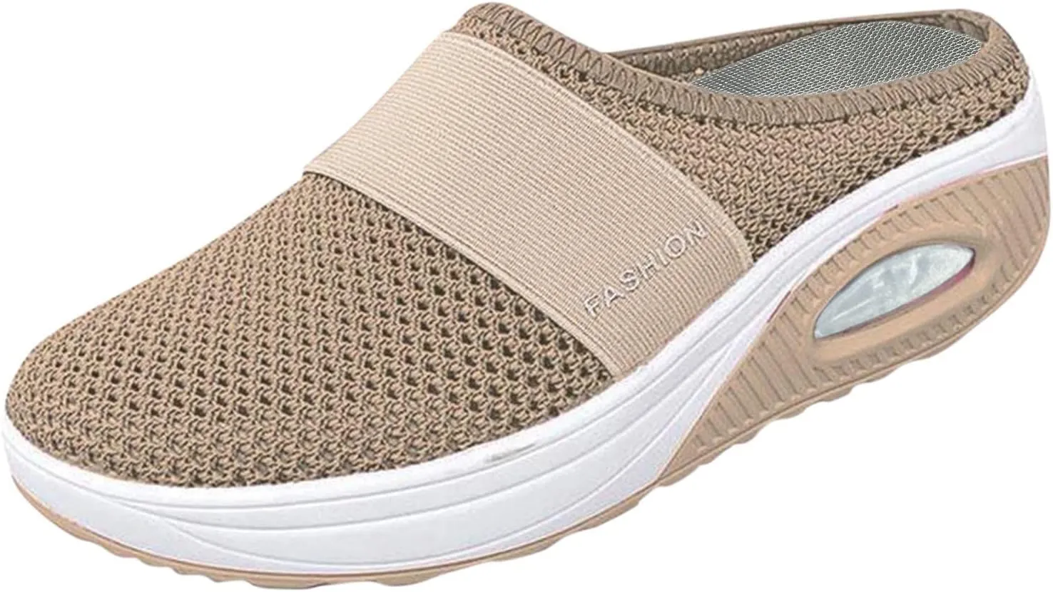 Women's Breathable Walking Mules Shoes - Lightweight Garden Clogs Casual Mesh Sneakers Open Back Slip-on House Shoes