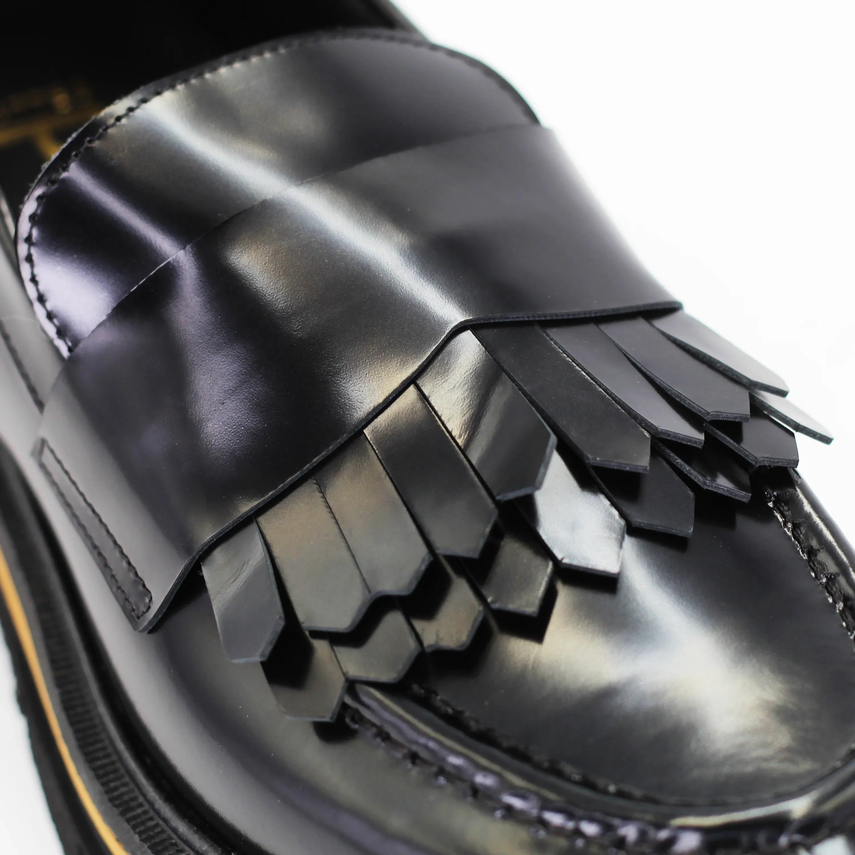 Women's chunky loafer with fringe in calf leather nero (MP3200)