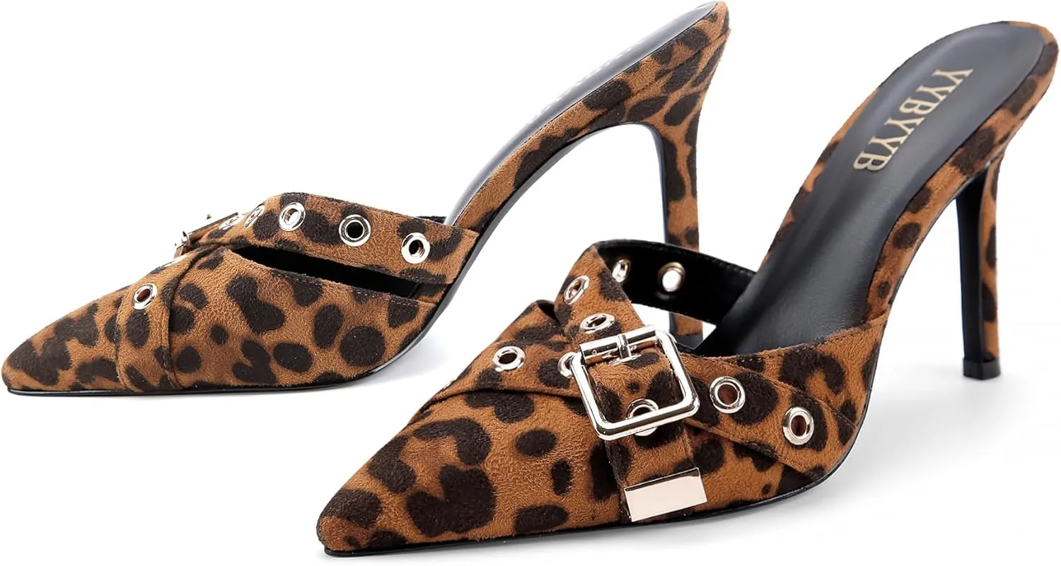 Women's Kitten Heels Pointed Closed Toe Mule Heels Bow Studded Stiletto Heel Dress Bridal Elegant Wedding Sexy Party Pumps shoes