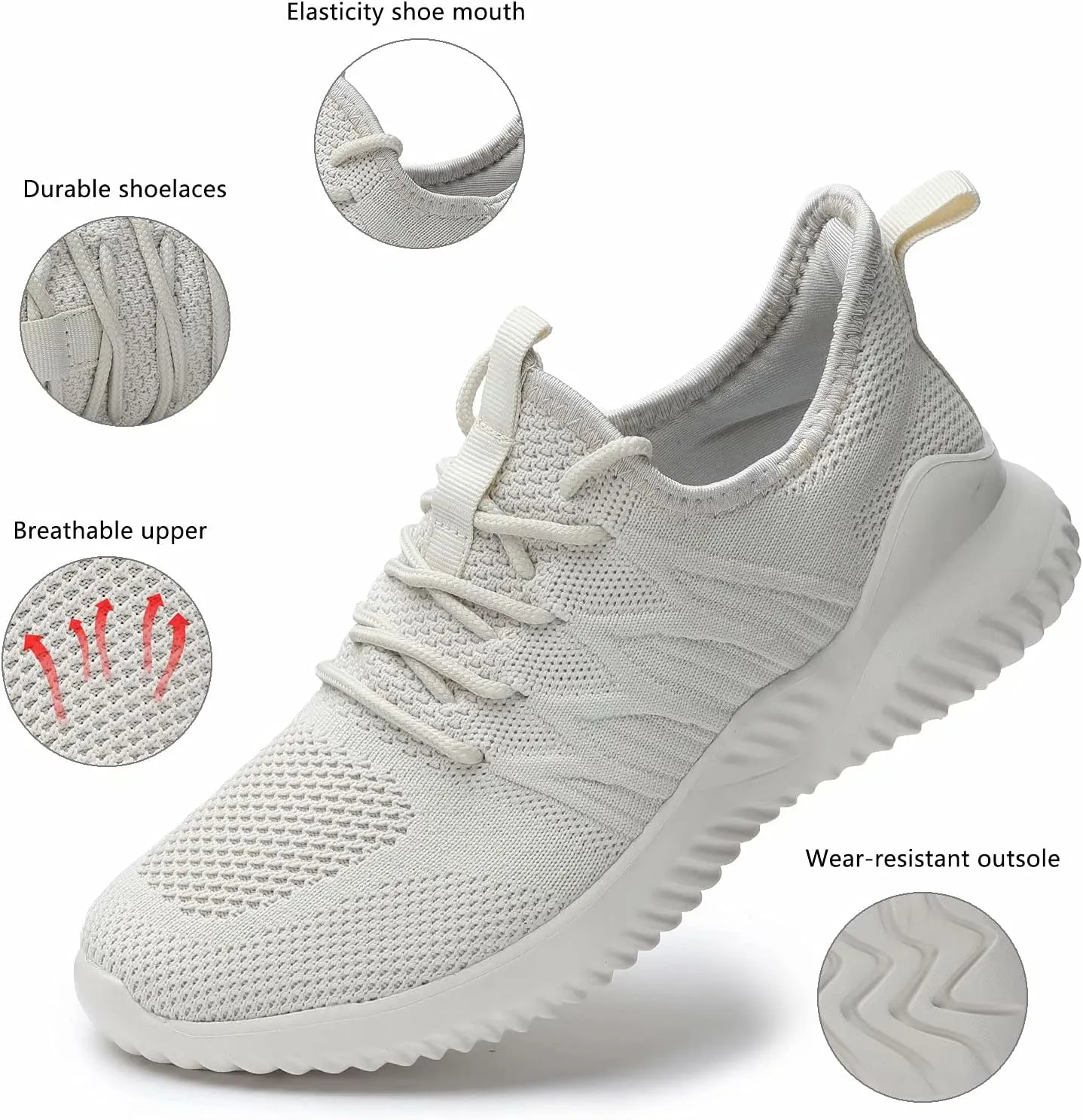 Women's Ladies Tennis Shoes Running Walking Sneakers Work Casual Comfor Lightweight Non-Slip Gym Trainers