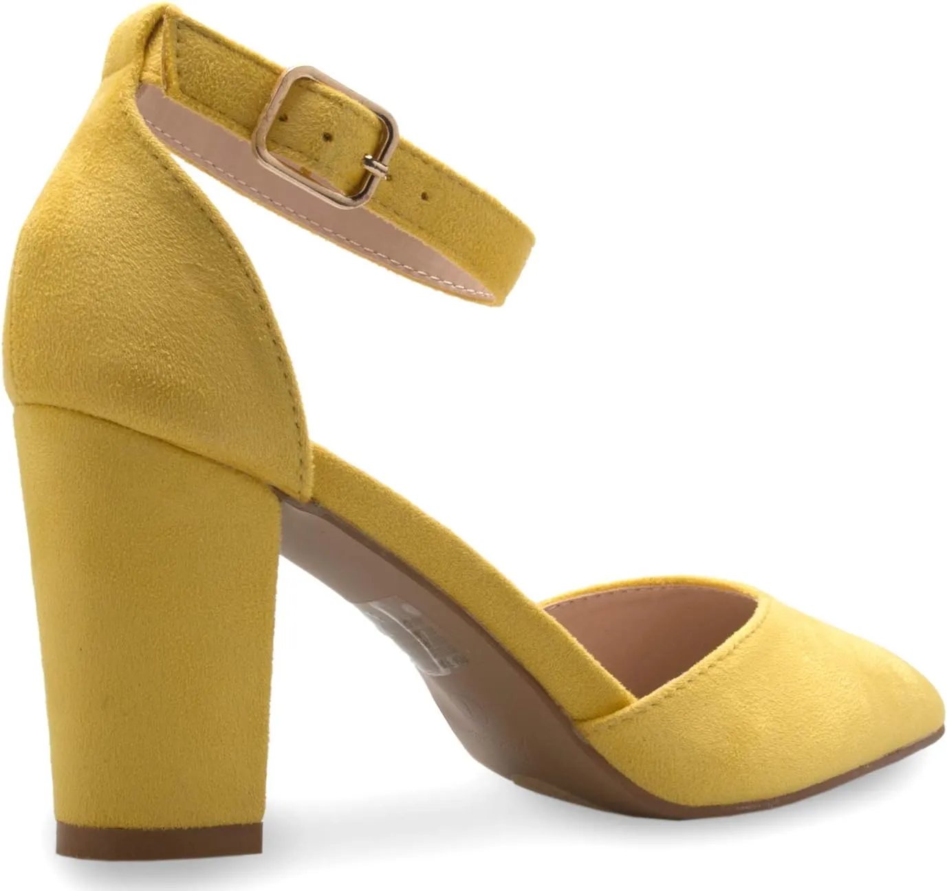 Women's Sexy D'Orsay Ankle Strap Pointed Toe Block Heel Pump - Classic, Comfortable