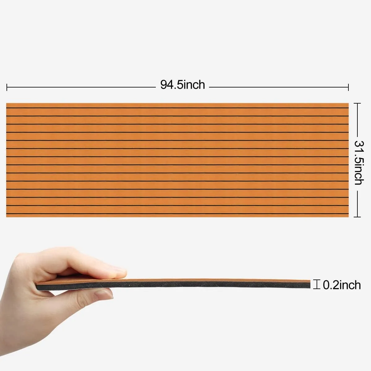 WOOWAVE EVA Foam Boat Flooring Decking Sheet Marine Mat Non-Slip and Self-Adhesive Flooring for Motorboat RV Yacht Kayak Swimming Pool Sea Deck Pad, 94.5x31.5 inch
