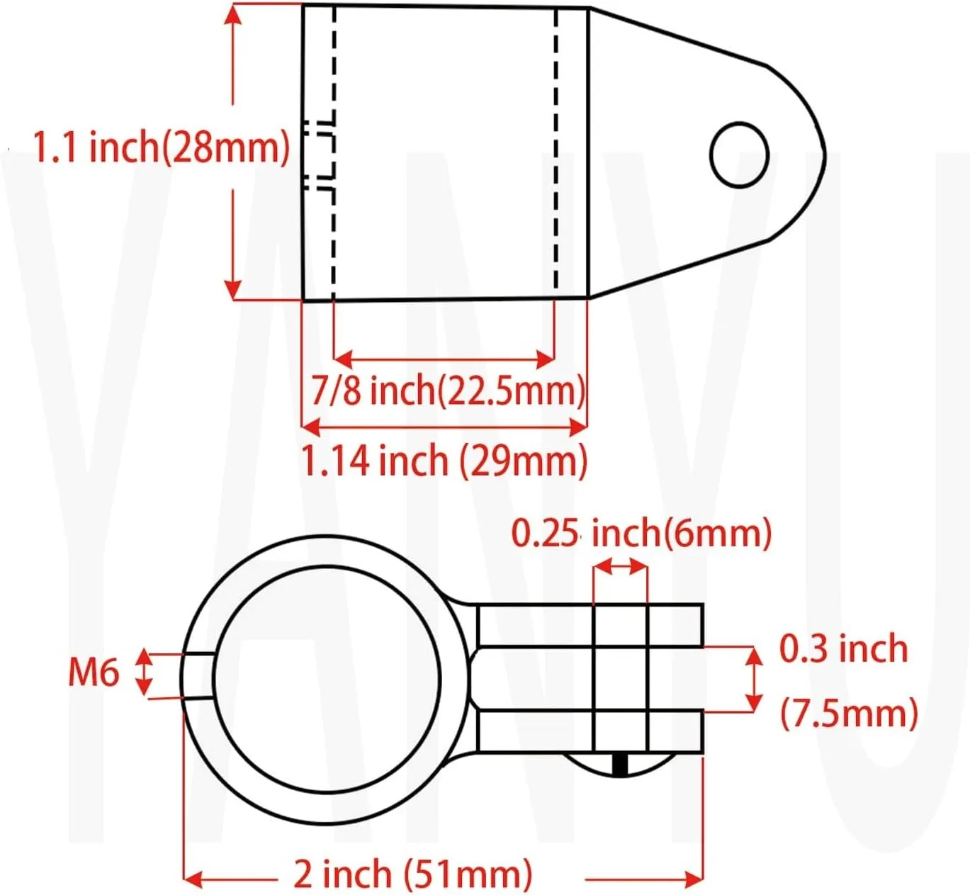 YANYUCB Bimini Top Jaw Slide Marine Stainless Steel 316 Heavy Duty Boat Bimini Canopy Fitting Hardware Tube Marine Boat, Yacht, with Set Screw