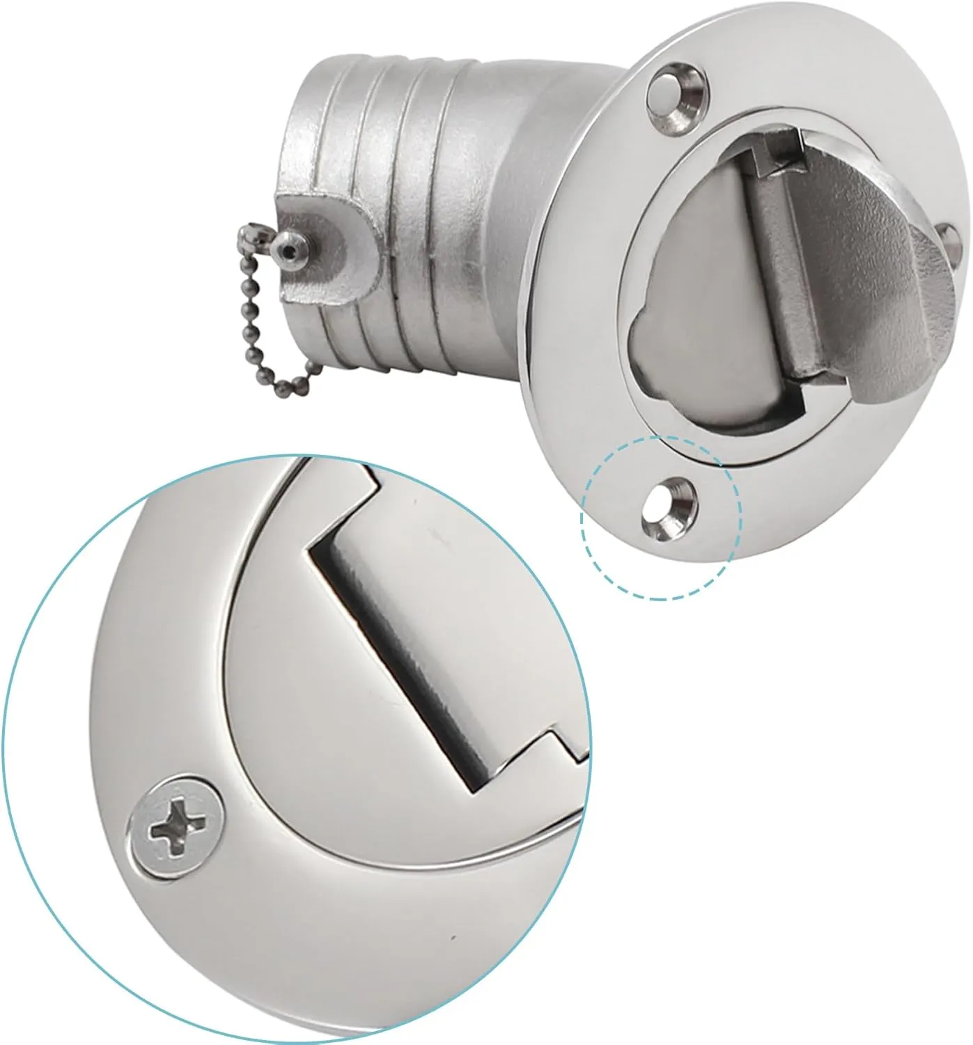 YANYUCB Boat Deck Fuel/Gas/Water/Diesel/Waste Filler with Keyless Cap(1-1/2 inch,2inch),316 Stainless Steel Boat Deck Hardware