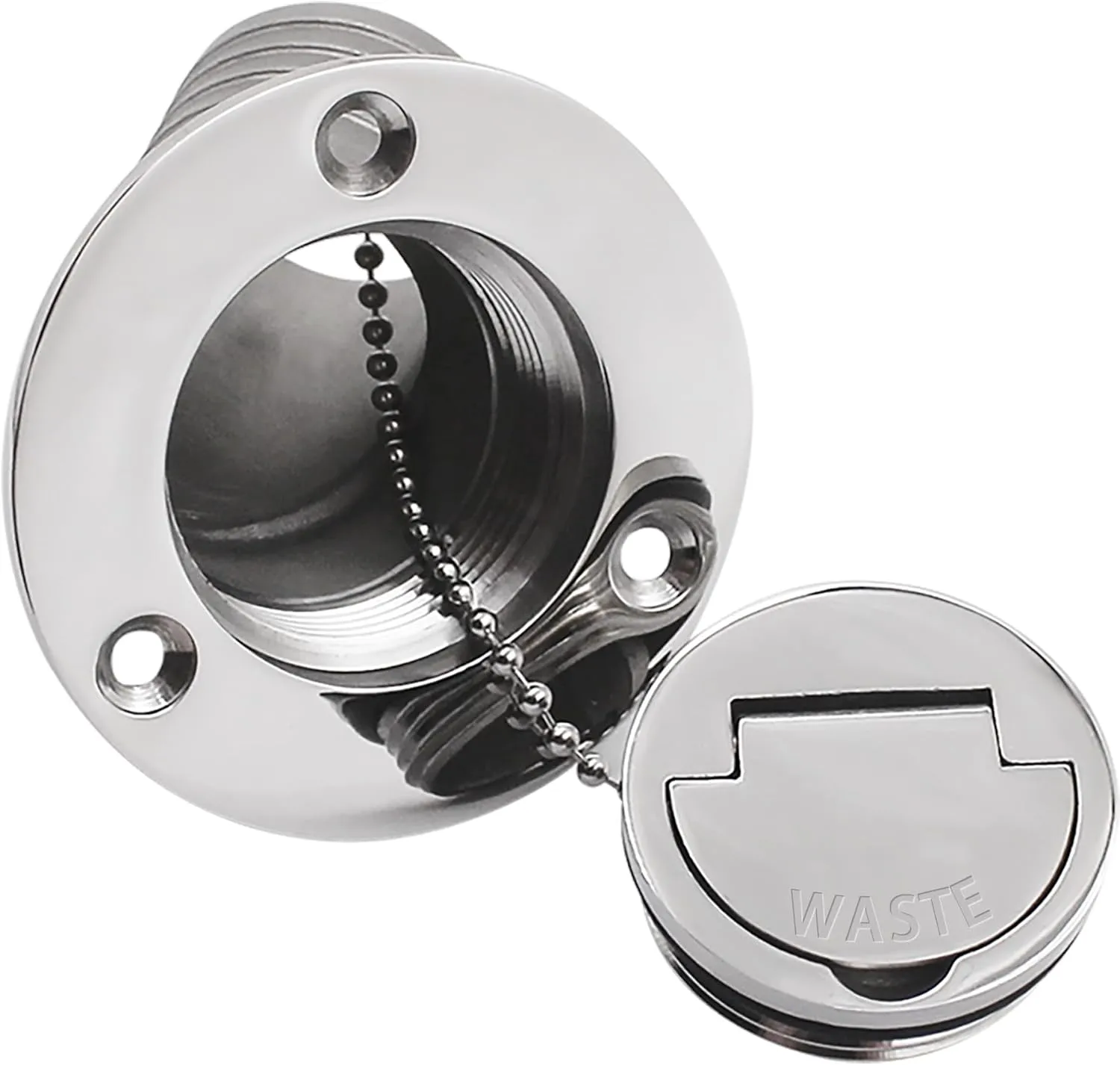 YANYUCB Boat Deck Fuel/Gas/Water/Diesel/Waste Filler with Keyless Cap(1-1/2 inch,2inch),316 Stainless Steel Boat Deck Hardware