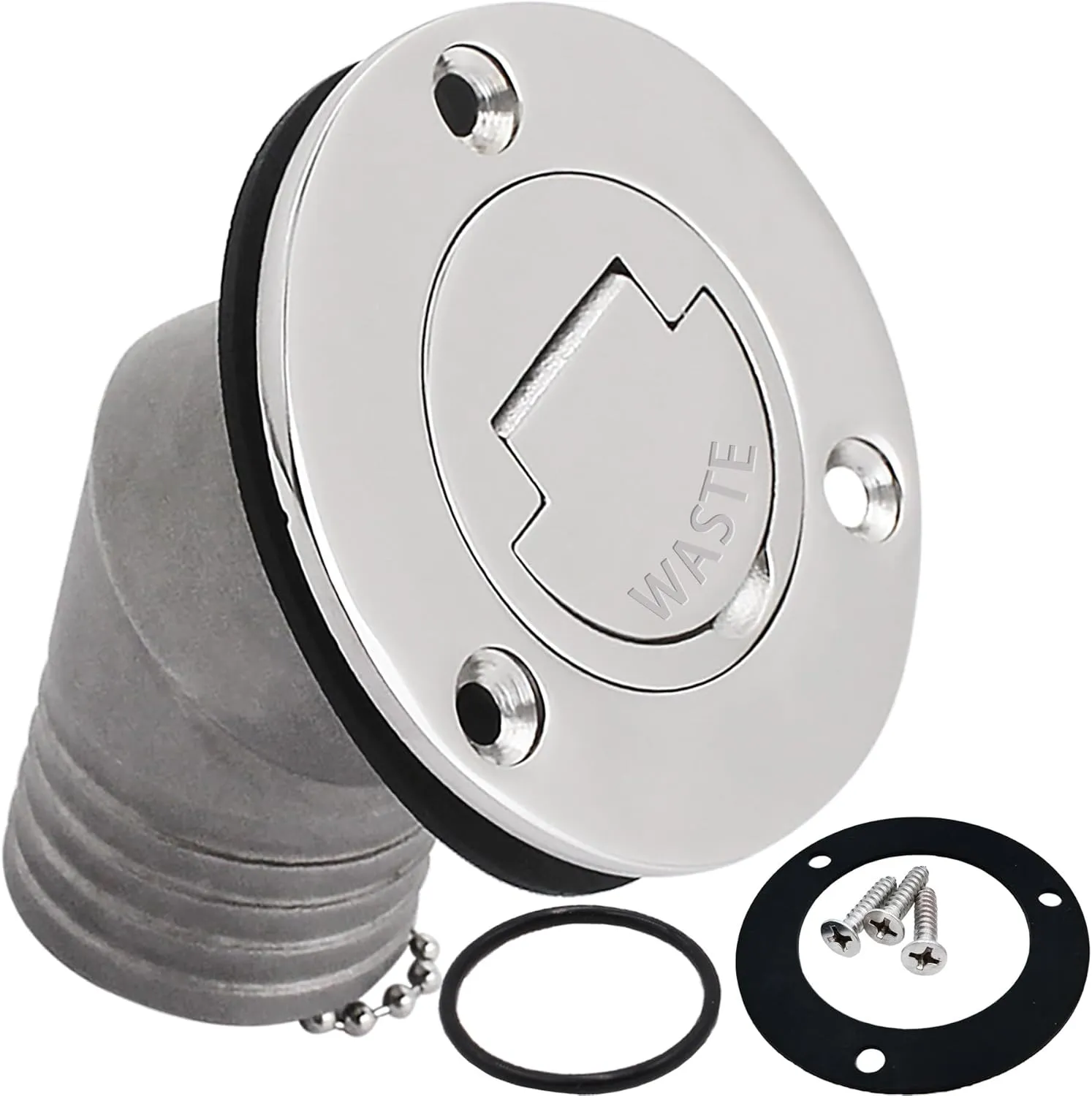 YANYUCB Boat Deck Fuel/Gas/Water/Diesel/Waste Filler with Keyless Cap(1-1/2 inch,2inch),316 Stainless Steel Boat Deck Hardware